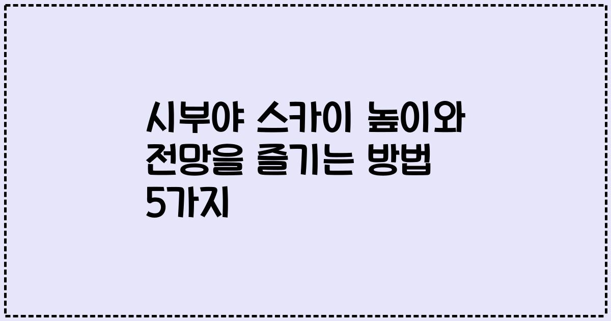 시부야 스카이 높이와 전망을 즐기는 방법 5가지